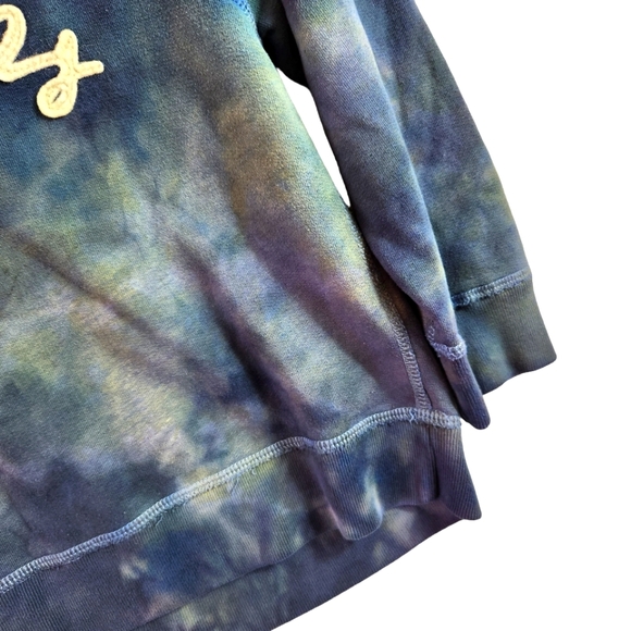 Gilly Hicks Watercolor Hand Dyed OOAK 3/4 Sleeve Cropped Sweatshirt Size Small - Picture 3 of 10